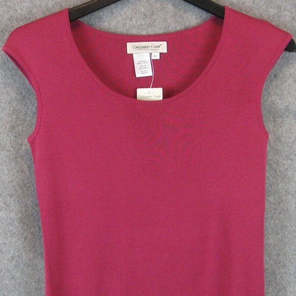 Coldwater Creek Silk Blend Shell Top XS Fuchsia NWT - Picture 2 of 4